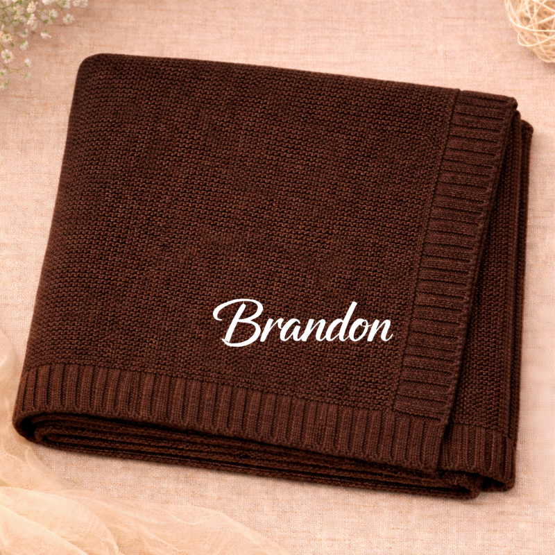 Personalized Baby Blanket – Mjuk & unik – Personlig broderad bomullsfilt
