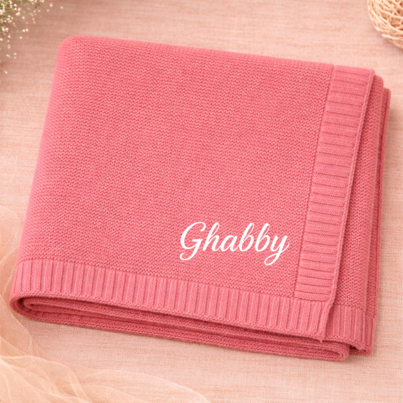 Personalized Baby Blanket – Mjuk & unik – Personlig broderad bomullsfilt