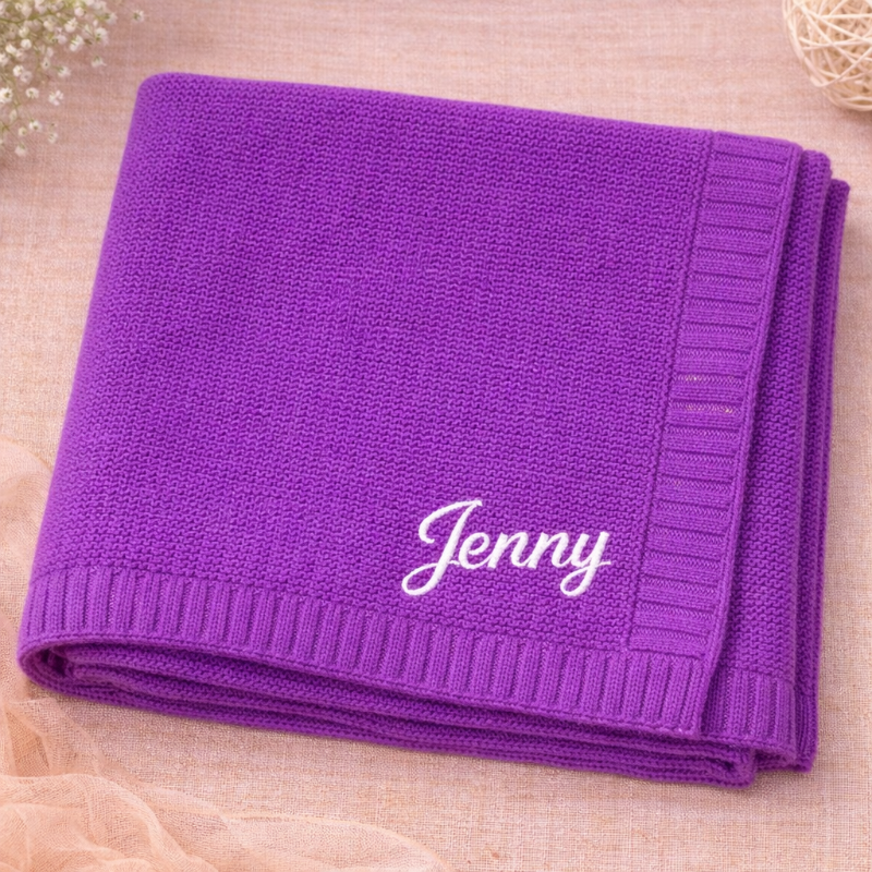 Personalized Baby Blanket – Mjuk & unik – Personlig broderad bomullsfilt