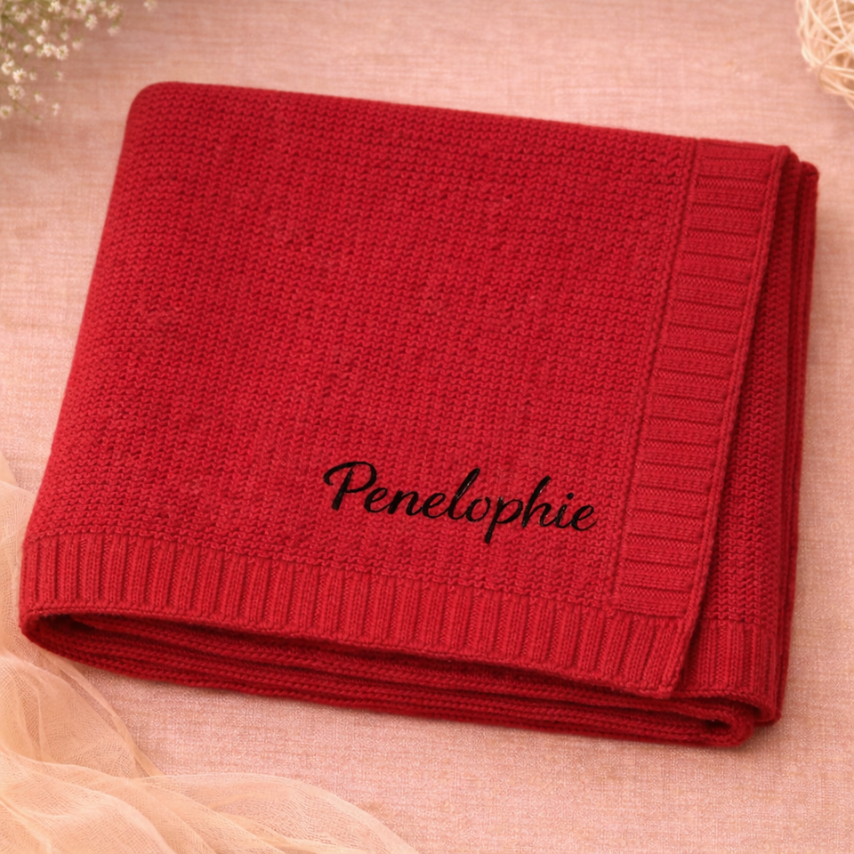 Personalized Baby Blanket – Mjuk & unik – Personlig broderad bomullsfilt