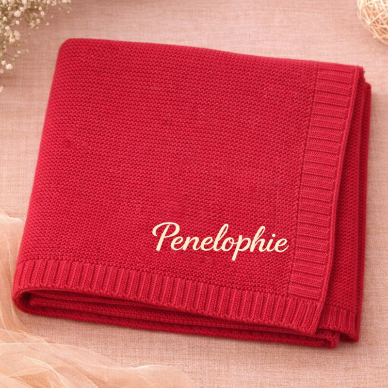Personalized Baby Blanket – Mjuk & unik – Personlig broderad bomullsfilt