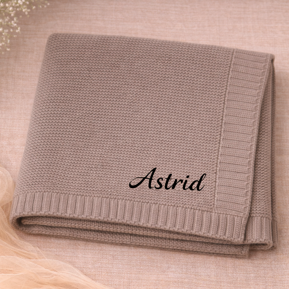 Personalized Baby Blanket – Mjuk & unik – Personlig broderad bomullsfilt