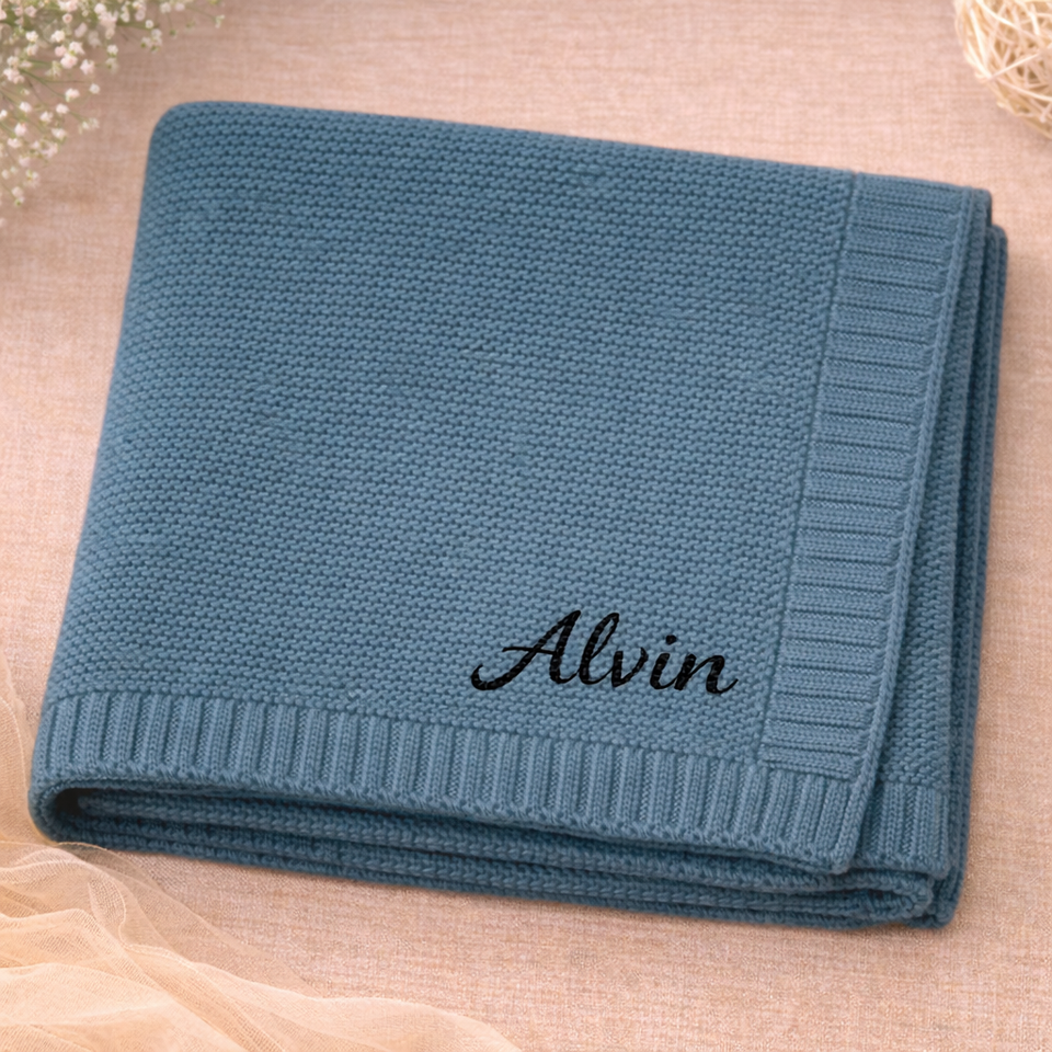 Personalized Baby Blanket – Mjuk & unik – Personlig broderad bomullsfilt