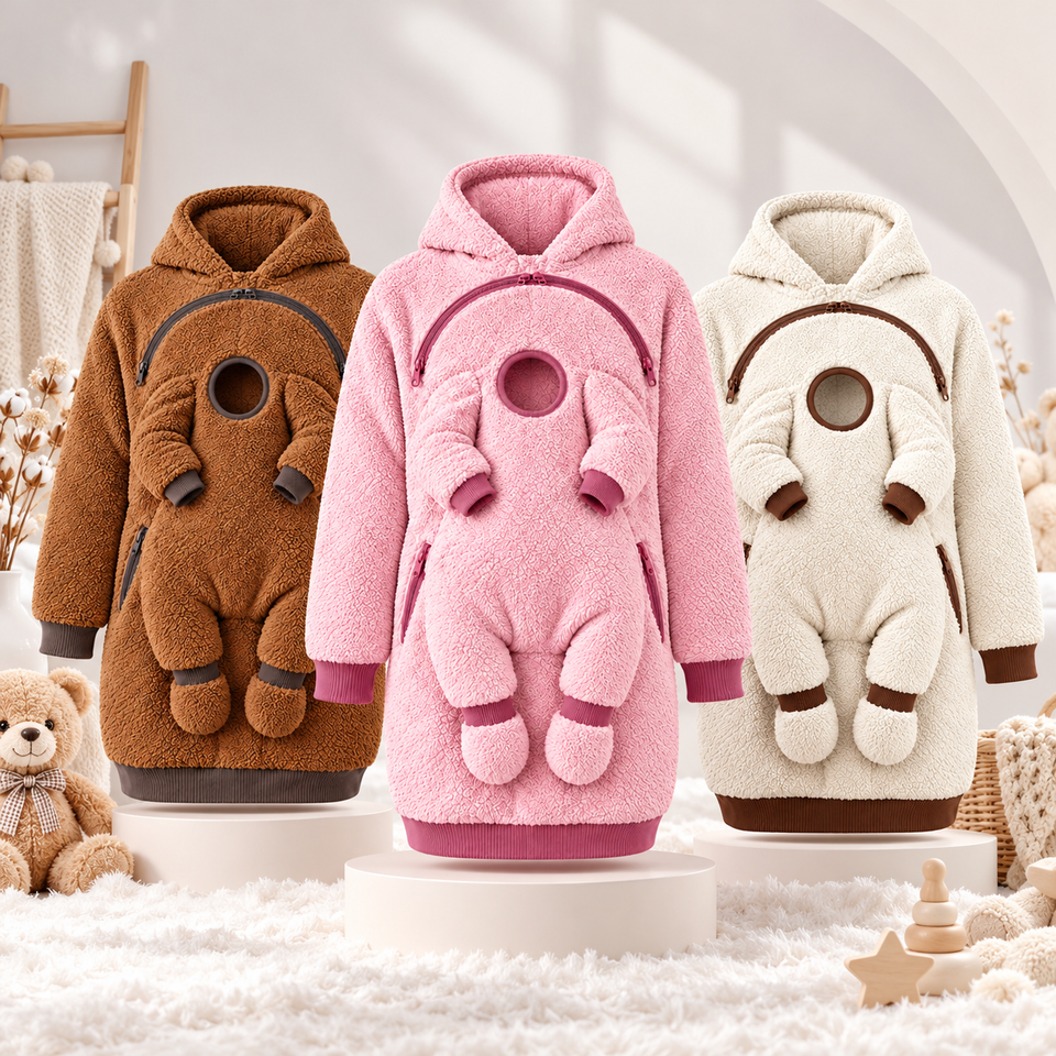 MamaHug – Varm och praktisk – 2-i-1-hoodie för mamma och bebis
