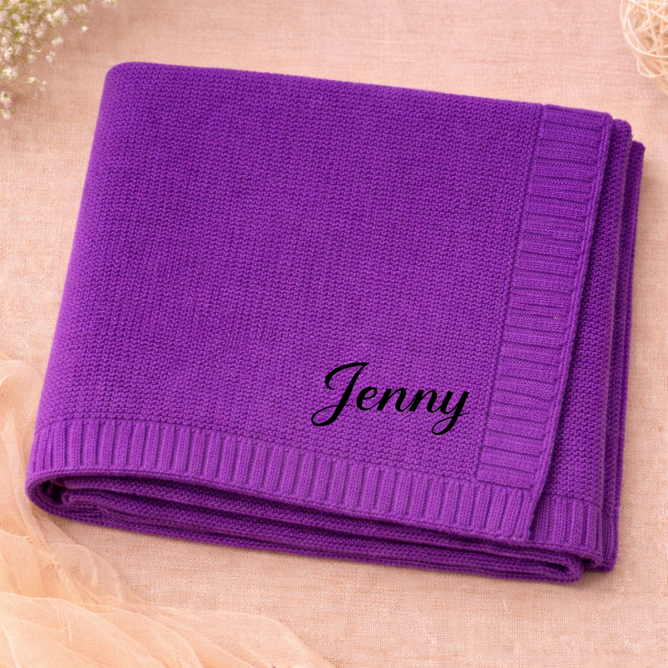 Personalized Baby Blanket – Mjuk & unik – Personlig broderad bomullsfilt