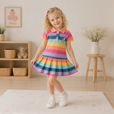 RainbowBabe – Fräscht & färgglatt – Poloklänning för barn