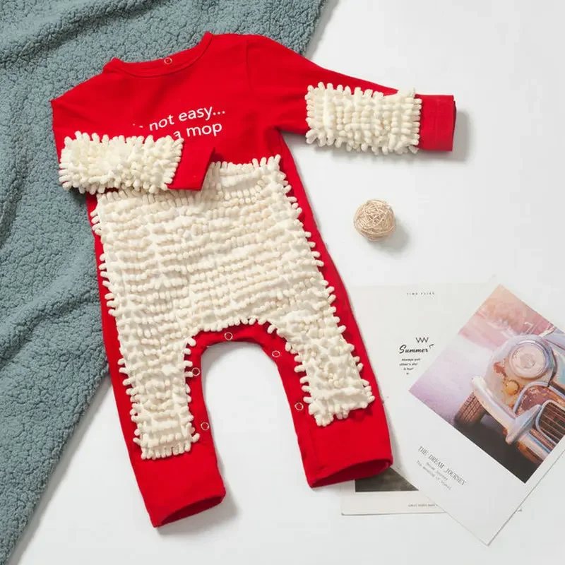 TinyCleaner – Mjuk & praktisk – Babyoverall för krypande och lek