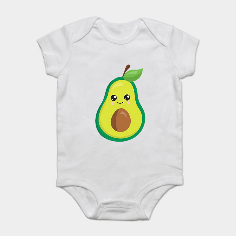 Mini Fashion™ - Matcha med familjen - Avocado T-shirt Vit