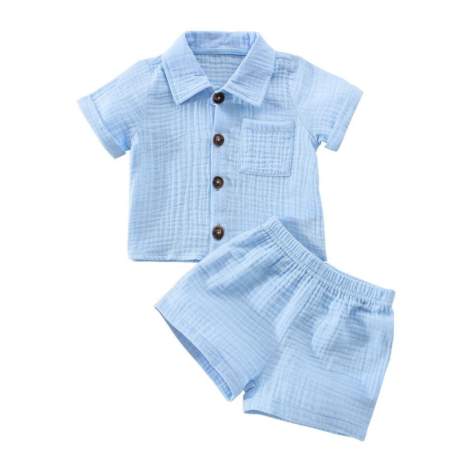 Mini Fashion™ - Sommarset i bomull och linne för Pojkar