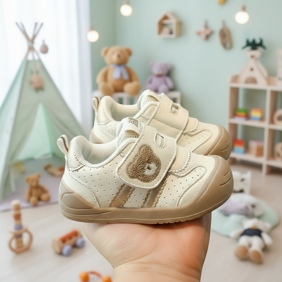 KinderMove – Robust & smidig - Sneakers med kardborreband och björnmotiv