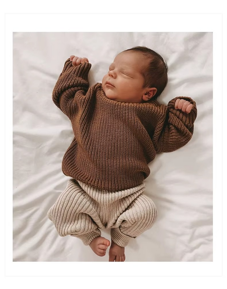 PureSoft – Classic & Cozy - Enfärgad stickad tröja