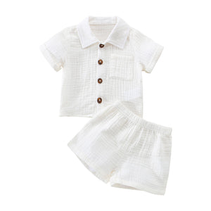 Mini Fashion™ - Sommarset i bomull och linne för Pojkar