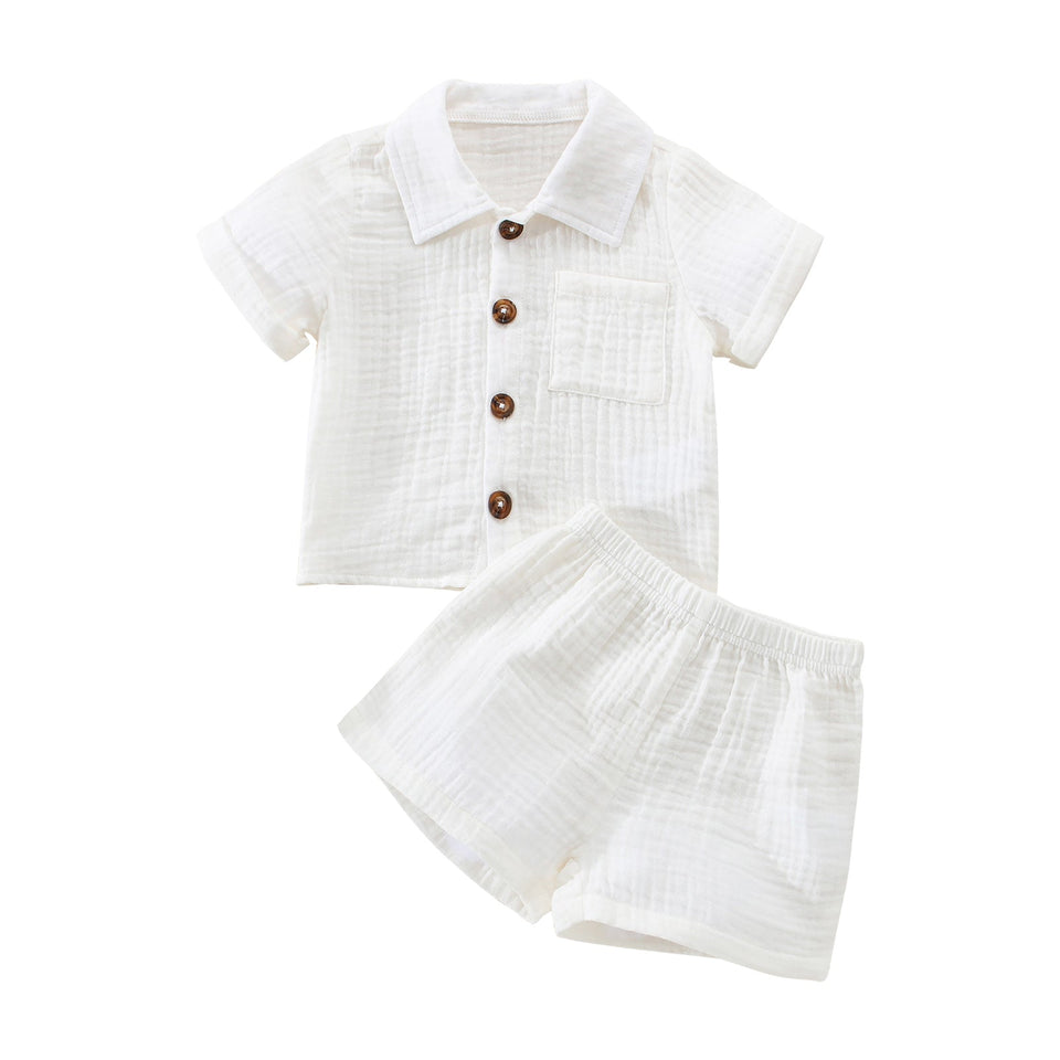 Mini Fashion™ - Sommarset i bomull och linne för Pojkar