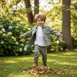 LittleExplorer – Bekvämt och snyggt – barnbyxor och skjorta i set