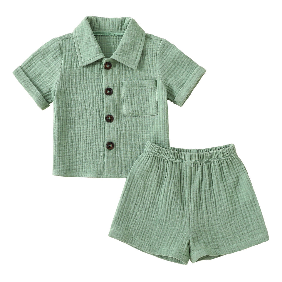 Mini Fashion™ - Sommarset i bomull och linne för Pojkar