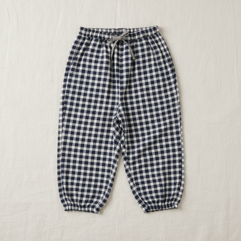 Plaid Cotton Pants – Luftiga och andningsbara – avslappnade byxor i ballong-/haremstil
