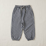Plaid Cotton Pants – Luftiga och andningsbara – avslappnade byxor i ballong-/haremstil