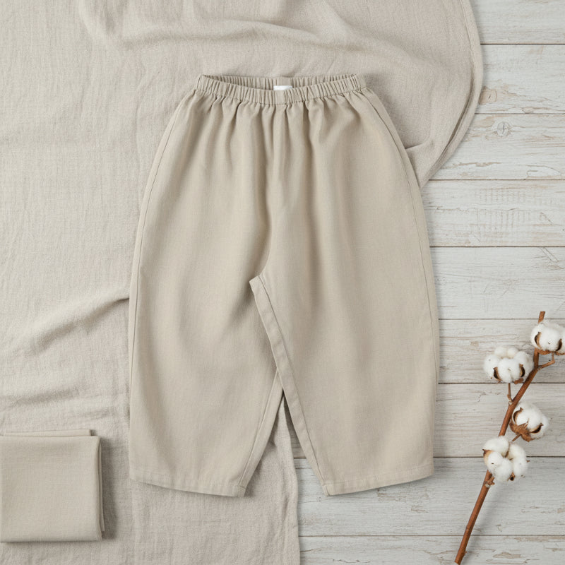 Plaid Cotton Pants – Luftiga och andningsbara – avslappnade byxor i ballong-/haremstil