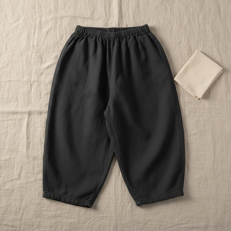 Plaid Cotton Pants – Luftiga och andningsbara – avslappnade byxor i ballong-/haremstil