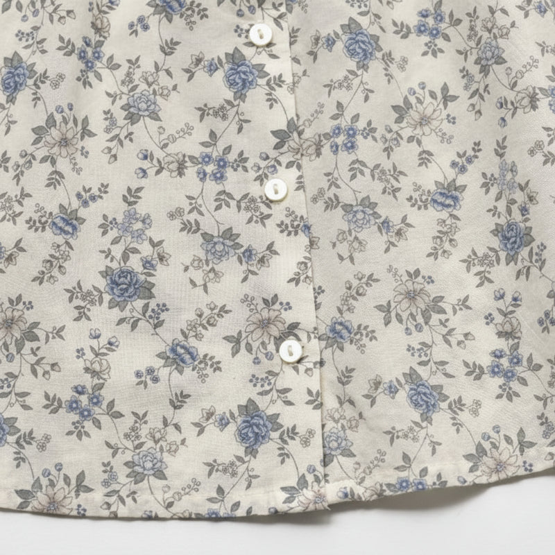 Vine Print Blouse – Lätt och gulligt – Barnblus med puffärmar