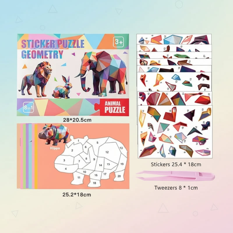 3D Sticker Puzzle – Kreativt & lärorikt – Geometriskt 3D-pussel