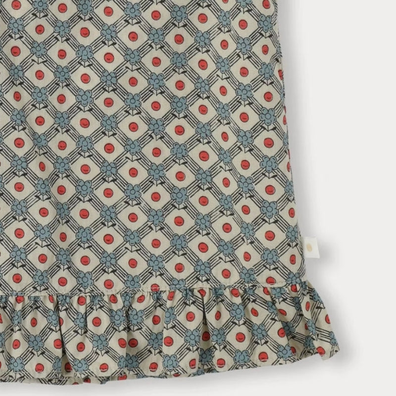 Matching Set – Bekvämt & med prästkrage-mönster – bloomers, kjol & blus