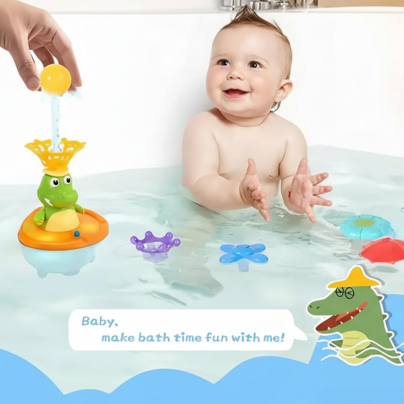 Light Up Crocodile Bath Toy – Interaktivt & vattenlek – Krokodilfontän, badleksaker