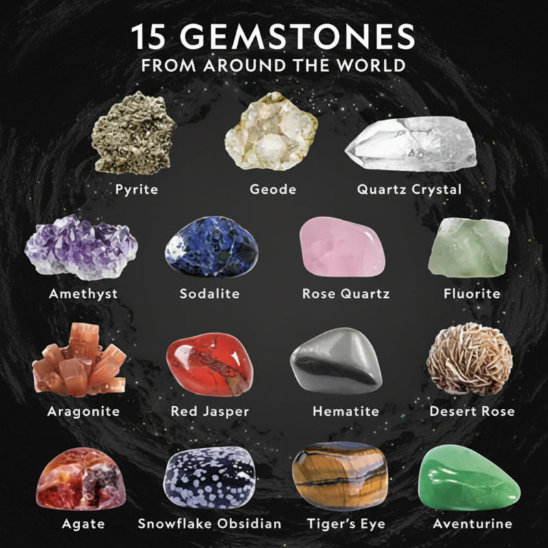 Gemstone Dig Kit – Upptäck & Lär dig – Kristallgrävningsset