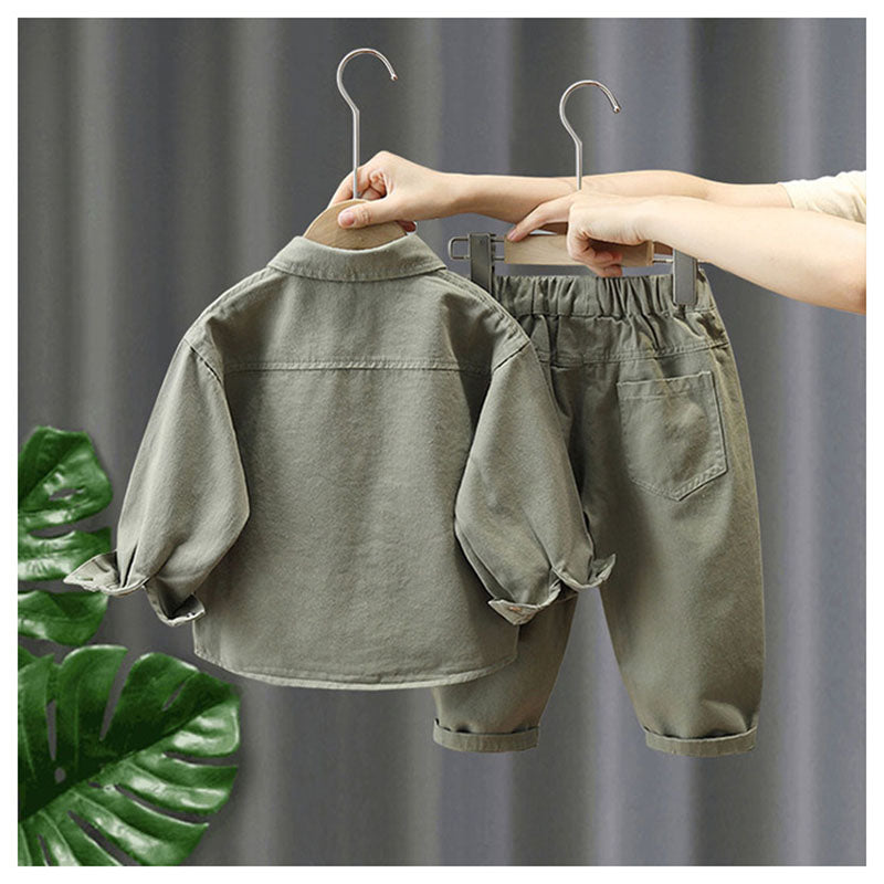 LittleExplorer – Bekvämt och snyggt – barnbyxor och skjorta i set