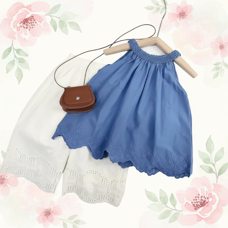Sleeveless Tops & Pants – Mjuk & elegant – Sommarset för barn