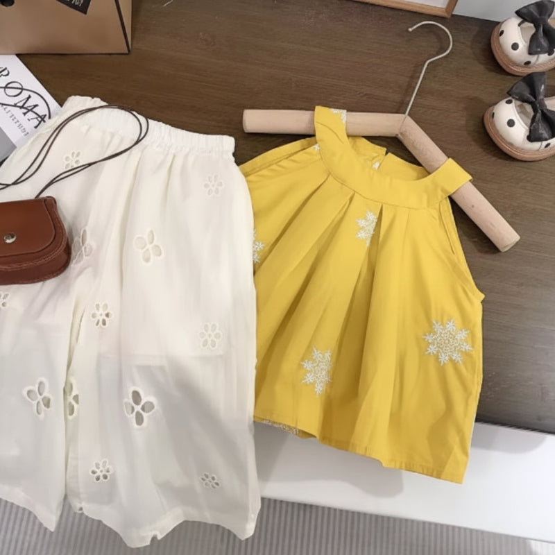 Sleeveless Tops & Pants – Mjuk & elegant – Sommarset för barn