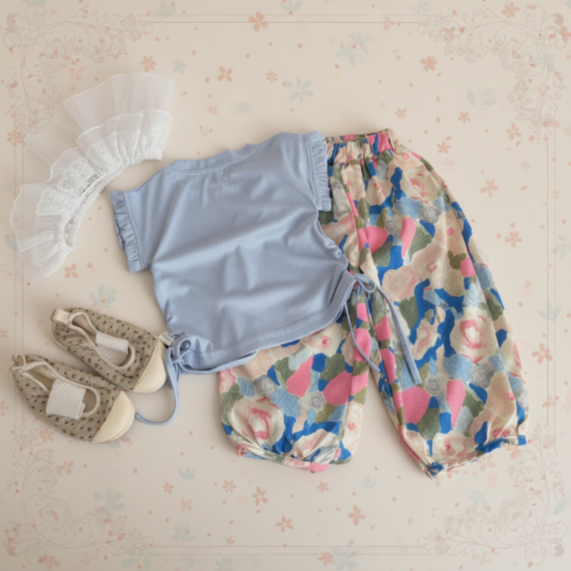 Sleeveless Tops & Pants – Mjuk & elegant – Sommarset för barn
