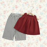 Sleeveless Tops & Pants – Mjuk & elegant – Sommarset för barn