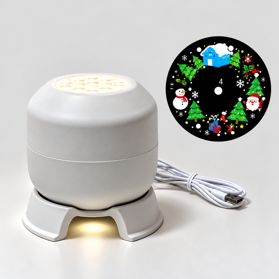 FrostyLight – Magiskt & stämningsfullt – roterande projektorlampa (jul & halloween)