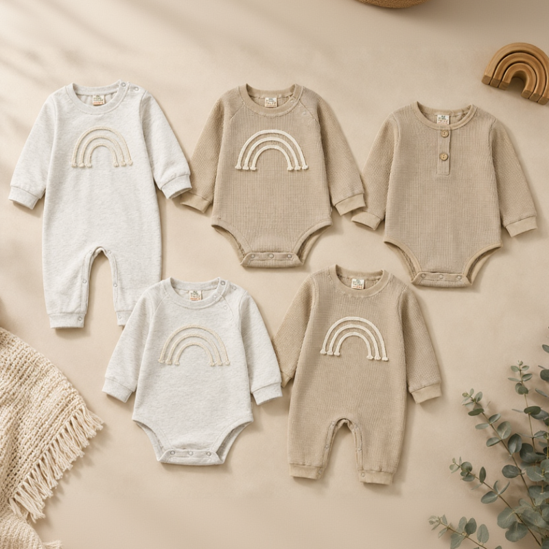 SnuggleHue – Mjuk och bekväm – Regnbågsfärgad babybody