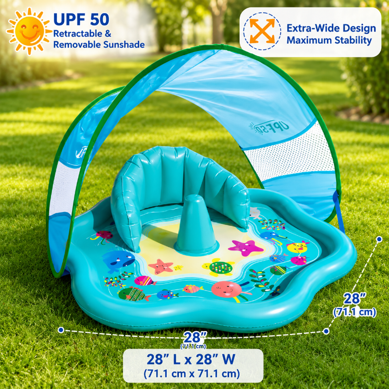 SplashPlay – Säker & rolig – Babypool med solskydd