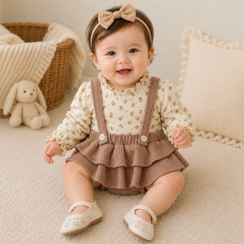 SweetPea – Babykläder för flickor med volanger och blommönster