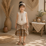 TinyTrends – Boho Chic & Sött – Virkad topp med rutig kjol