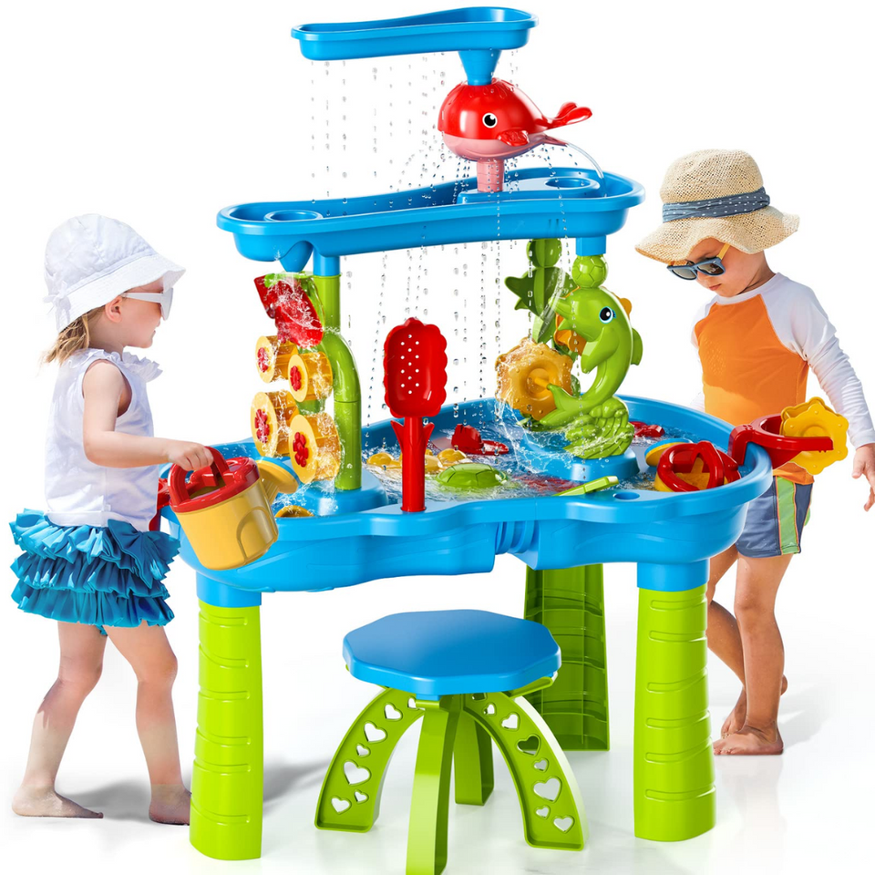 AquaPlay – Sommarskoj & upptäckter – 3-lagers sand- och vattenlekbord