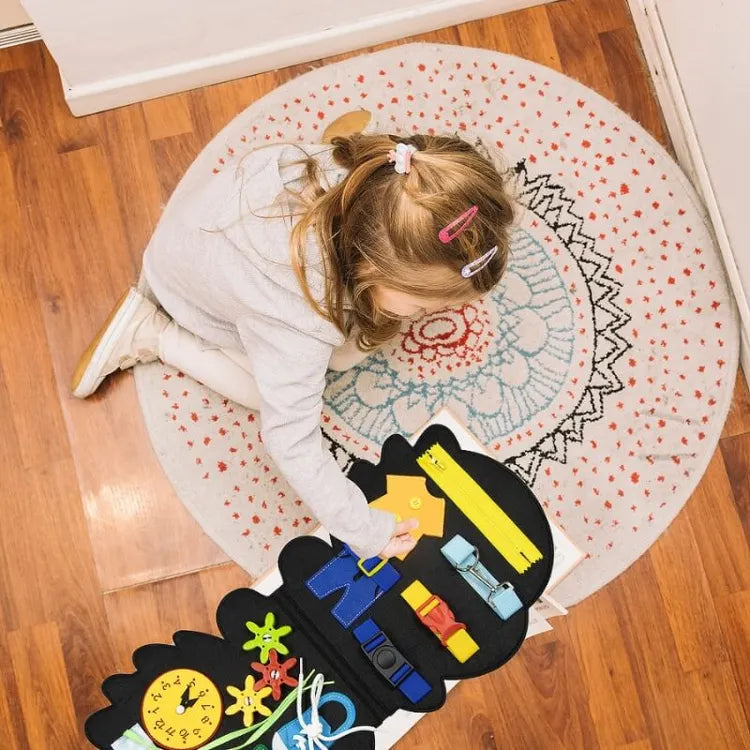 Toddler Busy Board™ - Sensoriska äventyr - Dino-filtbok