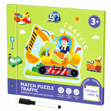 SmartMatch – Lekfullt & lärorikt – Magnetisk 2-i-1-rit- och pusselbok