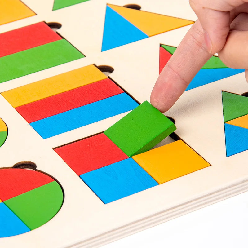Woods™ - Pusselkul för småbarn - Geometriskt pussel med Montessori-former