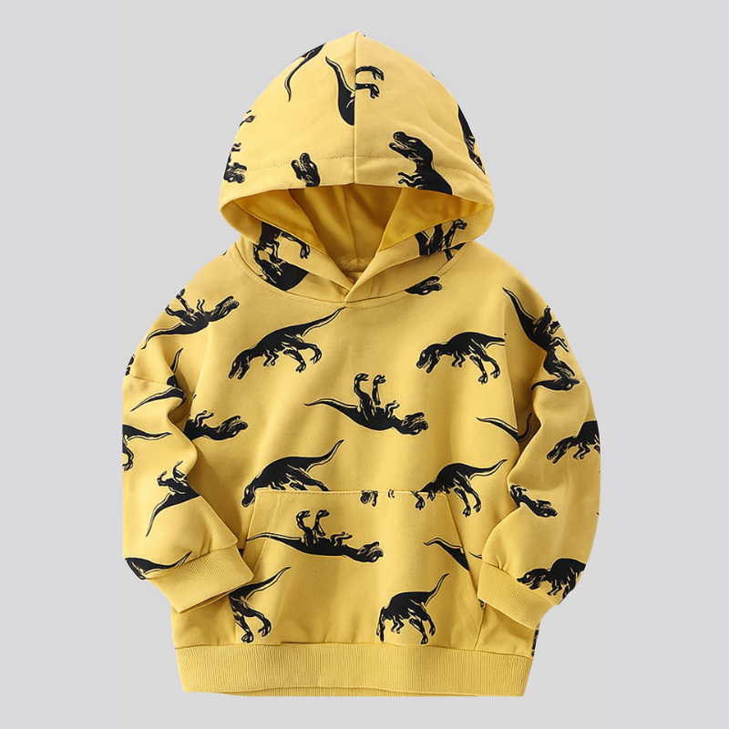 DinoStyle – Varm och andningsbar – Hoodie med Triceratops-tryck