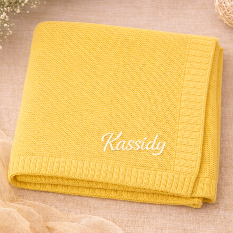 Personalized Baby Blanket – Mjuk & unik – Personlig broderad bomullsfilt