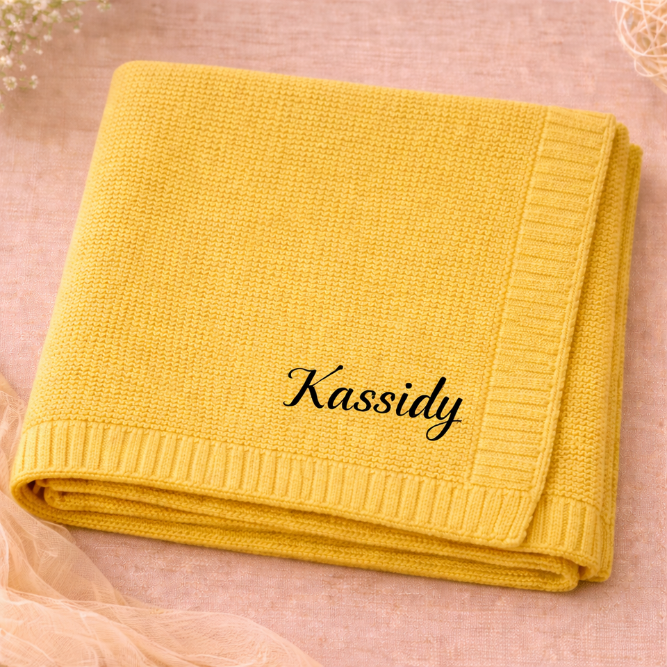 Personalized Baby Blanket – Mjuk & unik – Personlig broderad bomullsfilt