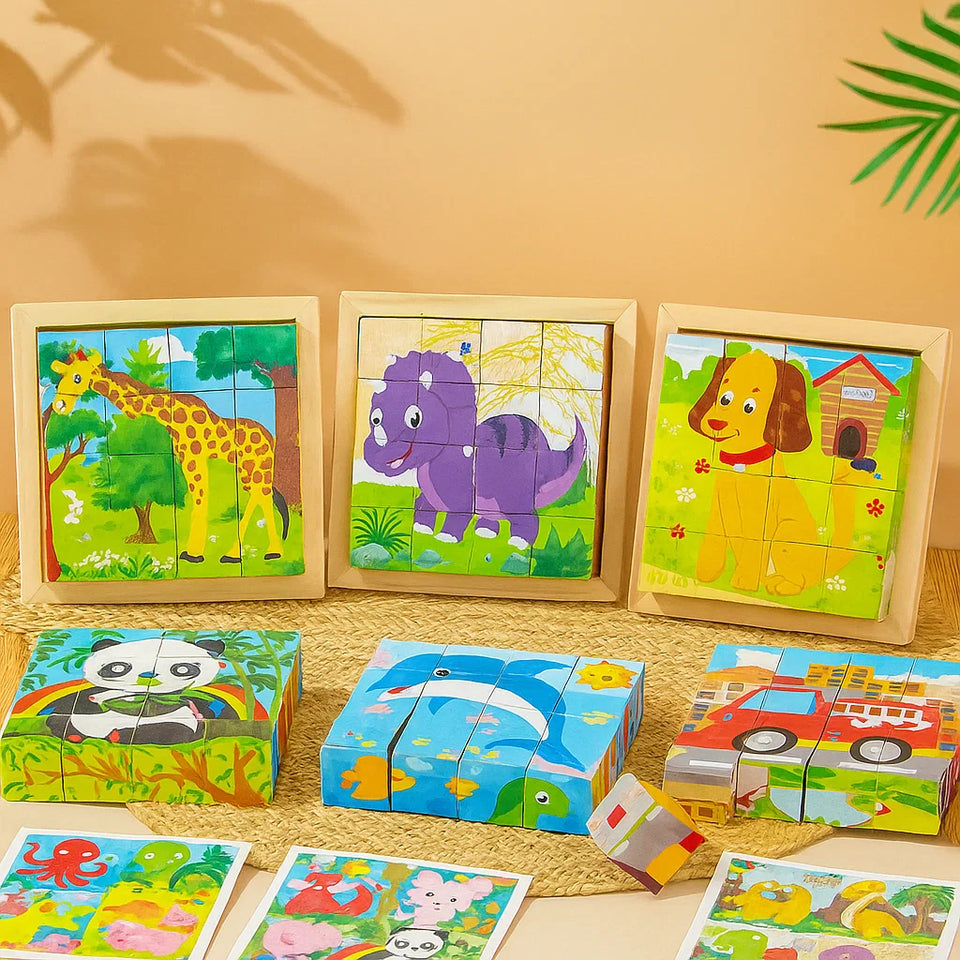 CubePuzzle – Roligt och lärorikt - 3D-pussel med träklossar