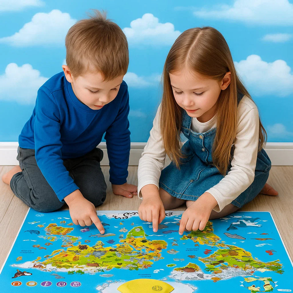 LittleExplorers – Lära sig & leka – Djurens världskarta