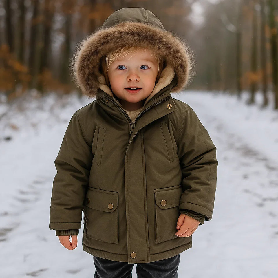 CozyTrend – Varm och elegant – Parkas vinterjacka med pälskrage