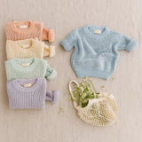 PureSoft – Classic & Cozy - Enfärgad stickad tröja