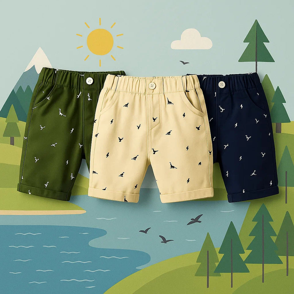 CoolKiddo – Sval och bekväm – Shorts med dinosauriemönster